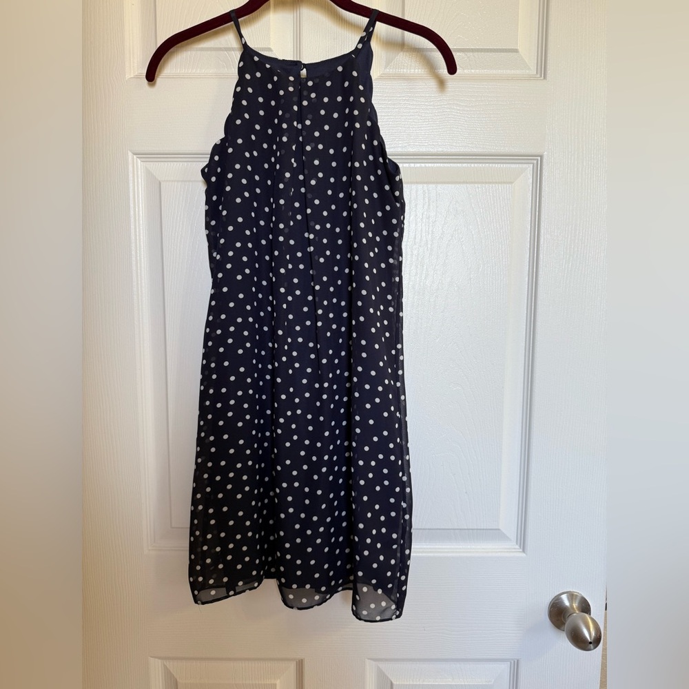 By & By Navy Polka Dot Dress